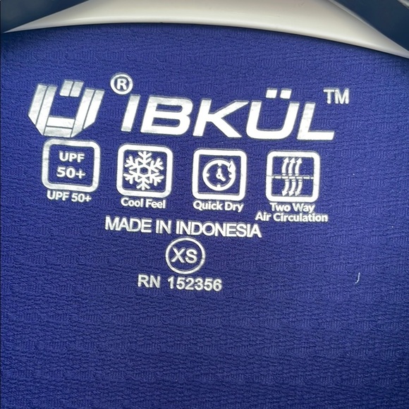 IBKÜL 1/4 Zip Pullover Athletic Quick Dry Top Mesh Sleeves UPF 50 in Blue XS - Picture 5 of 17
